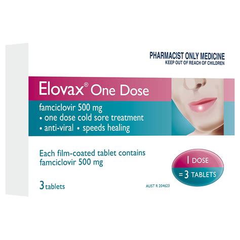 Elovax One Dose 500mg 3 Tablets .